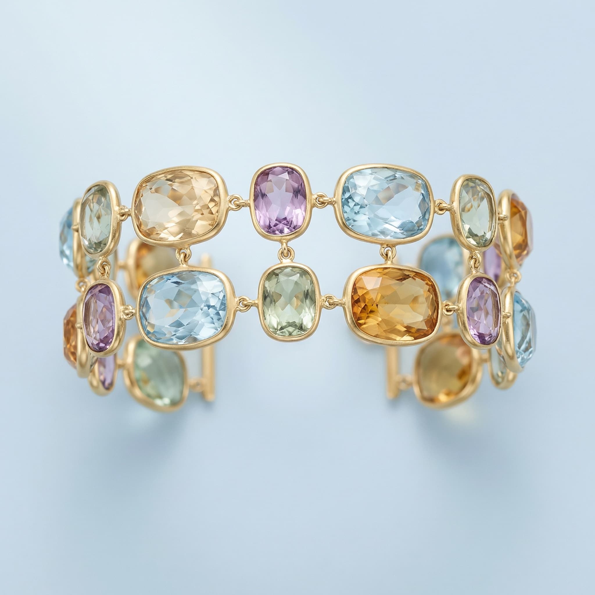 AI-generated jewellery photography by Razia Jukes — bracelet flat lay