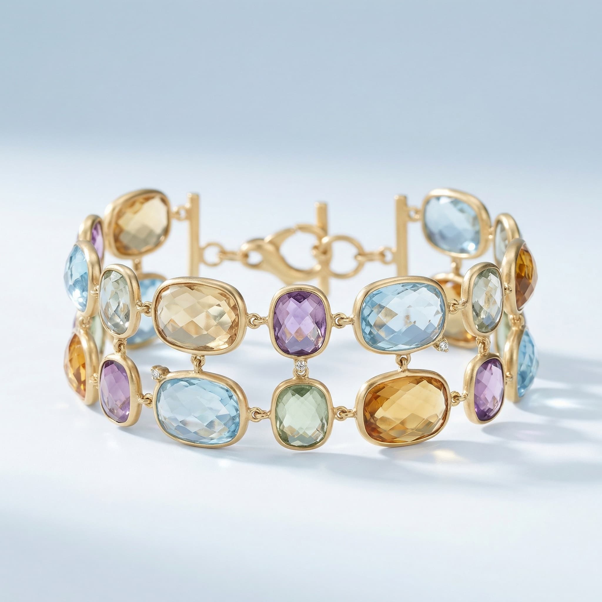 AI-generated jewellery photography by Razia Jukes — bracelet front view