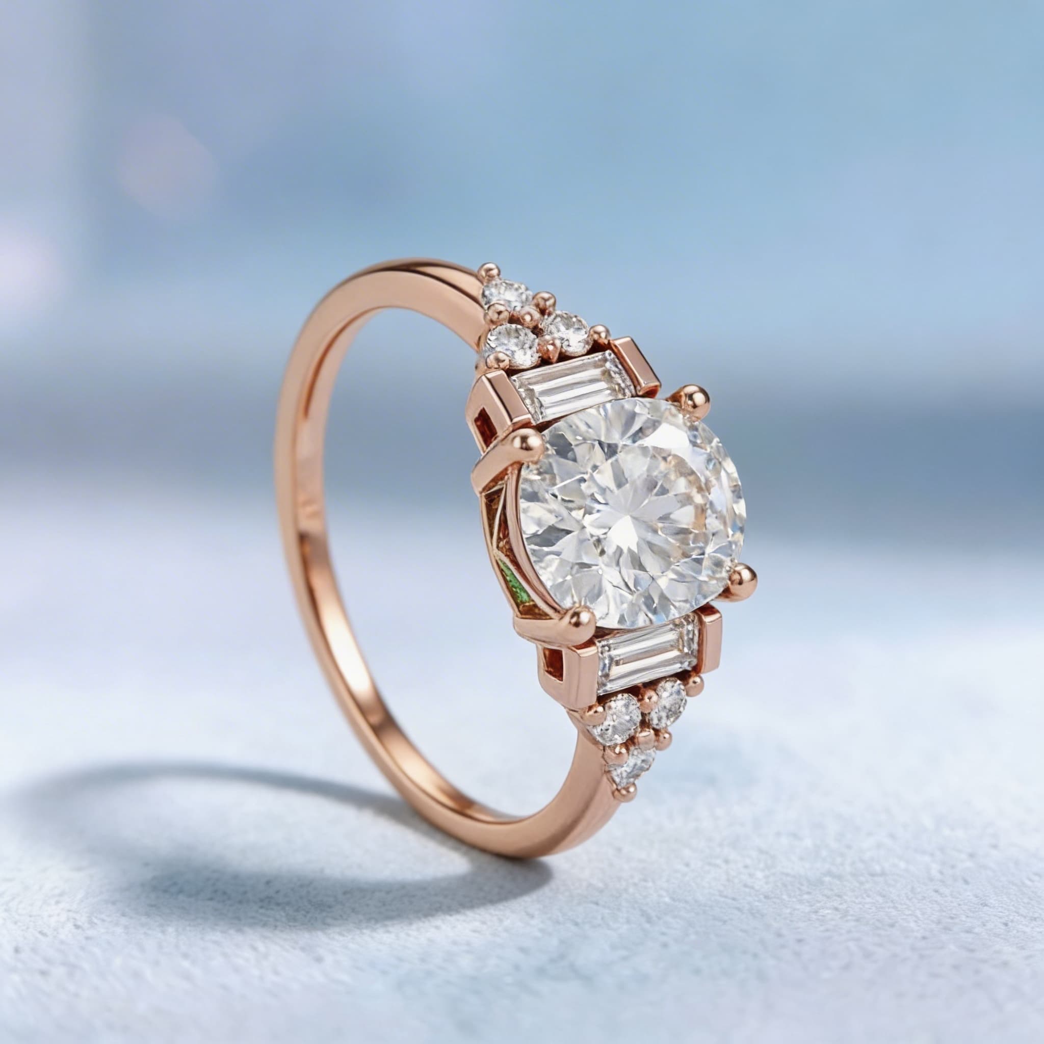AI-generated jewellery photography by Razia Jukes — ring dimensional hero