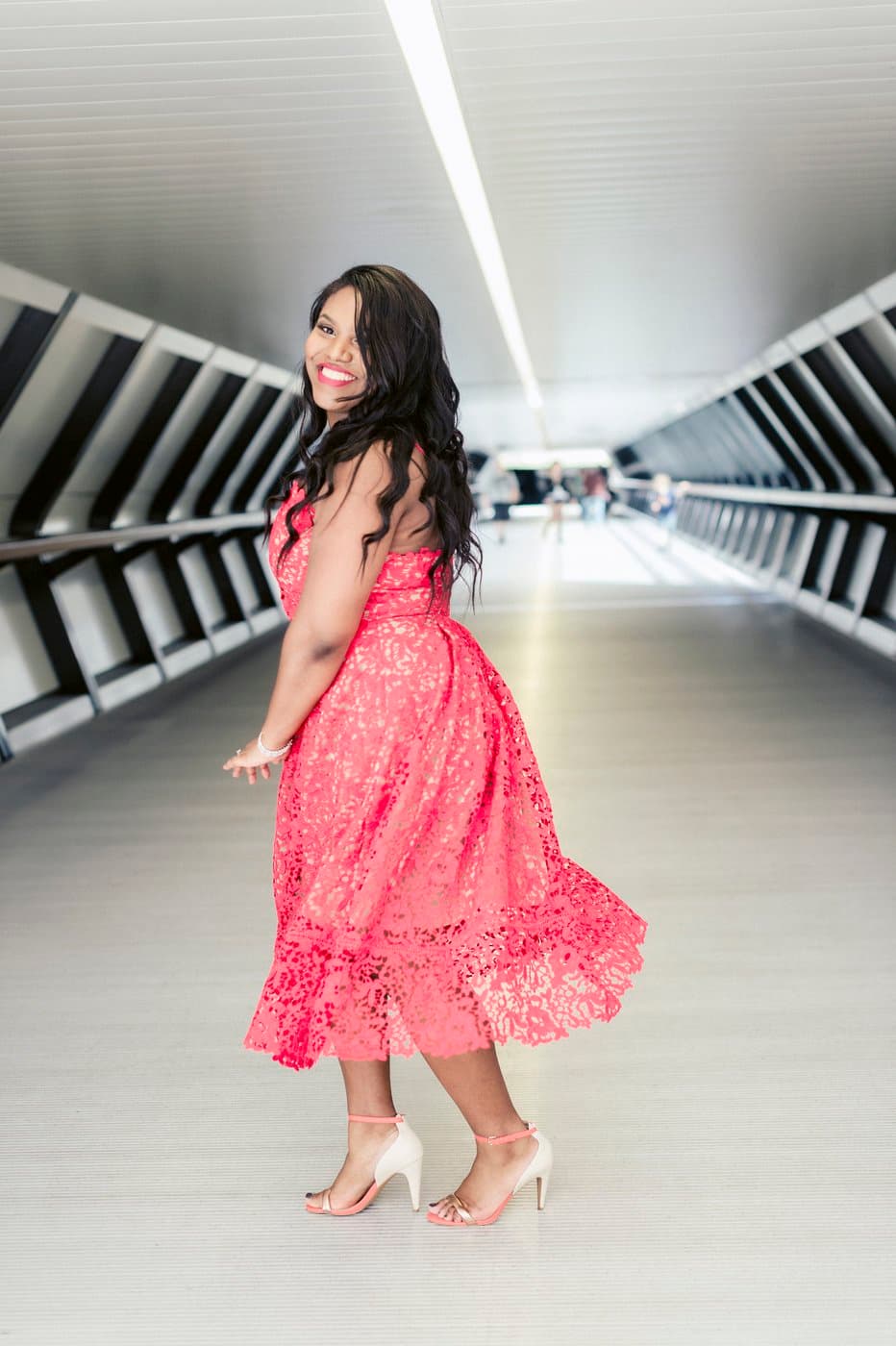 Portrait photographed on Adams Plaza Bridge, Canary Wharf, by Razia Jukes