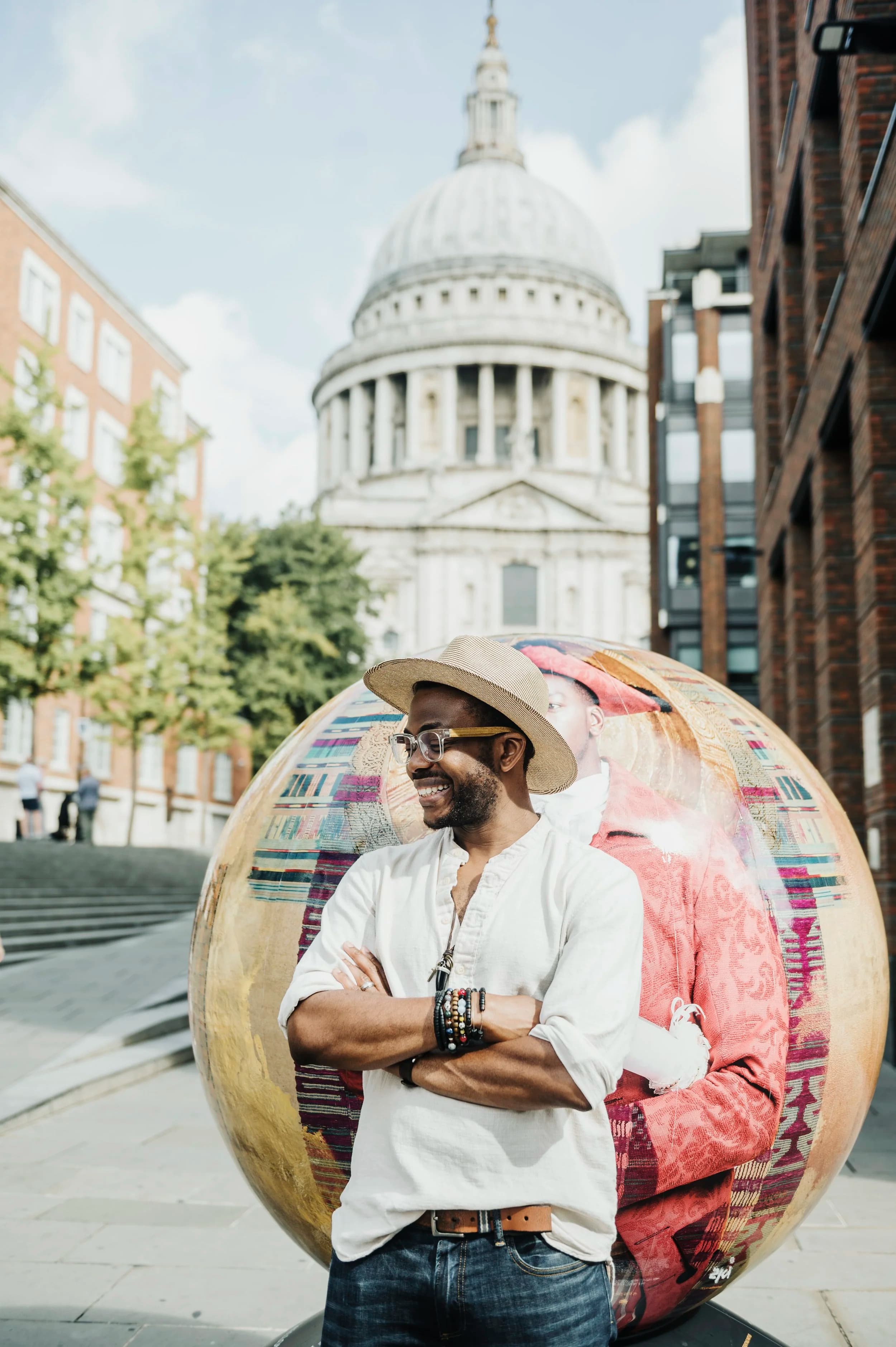 Portrait photographed outside St Paul's in the City of London by Razia Jukes